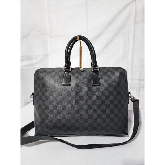 Authentic Louis Vuitton Damier Graphite Porte Documents Jour Briefcase Black/Gre - Picture 1 of 16